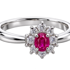 Nhẫn bạch kim đính ruby