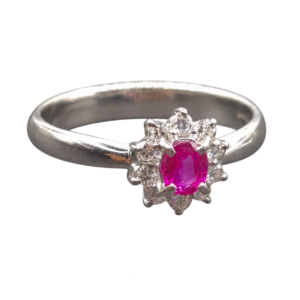 Nhẫn bạch kim đính ruby